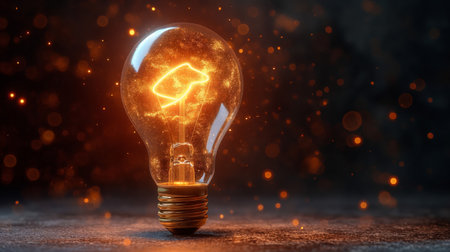 Light blub bright on technology futuristic concept background, abstract idea for creativity vision created by aiの素材