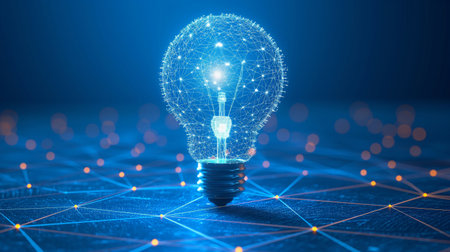 Light blub bright on technology futuristic concept background, abstract idea for creativity vision created by aiの素材