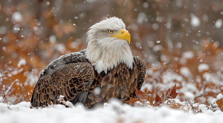 an eagle in the wild flying and sitting on a branch created by aiの素材
