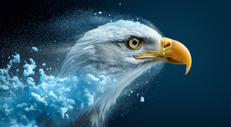 an eagle in the wild flying and sitting on a branch created by aiの素材
