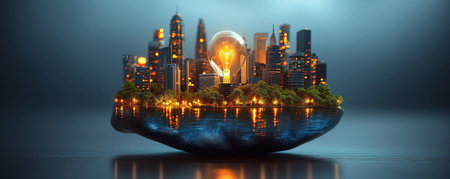 Light blub bright on technology futuristic concept background, abstract idea for creativity vision created by aiの素材