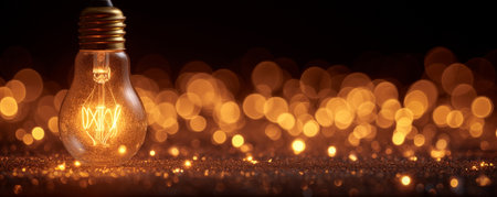 Light blub bright on technology futuristic concept background, abstract idea for creativity vision created by aiの素材