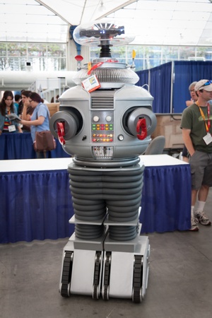 San Diego Comic Con July 12-15, 2012. The world?s largest convention of its kind featuring media, movies, comic books, anime, entertainment, video games and more! Photo of Robot from Lost in Space taken on July 12, 2012.のeditorial素材