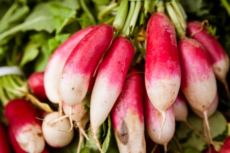 Close up shot of root vegetables at the farmer s market の写真素材