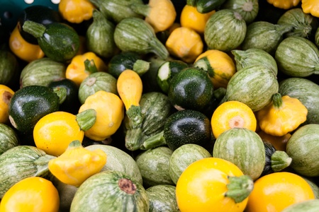 Assorted squash at the farmer s market の写真素材