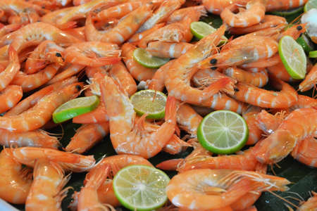 Steamed shrimpsの写真素材