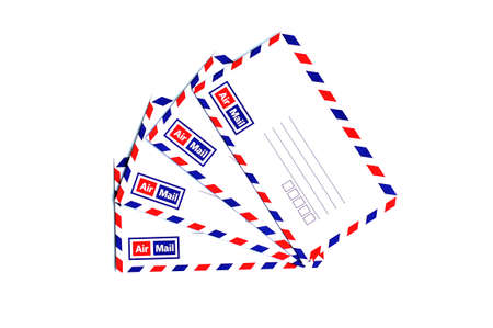 Airmail envelope on white background