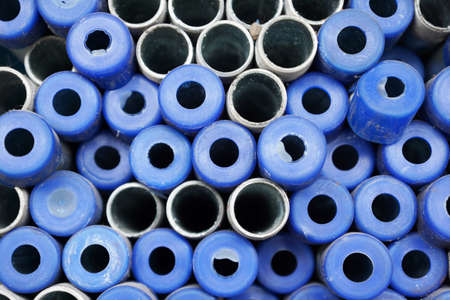 Steel water pipes for backgroundの写真素材