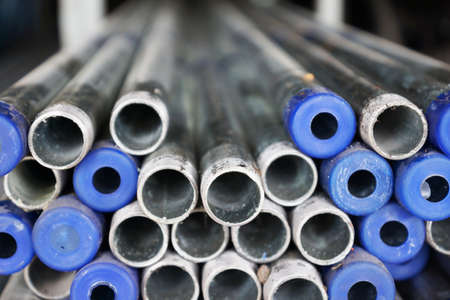 Steel water pipes for saleの写真素材