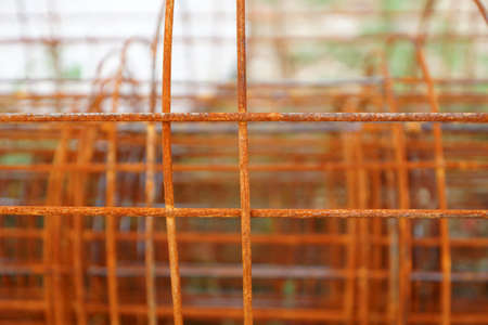 Close-up of rusty fencing material