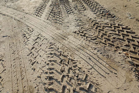 Tracks in the sand textureの写真素材