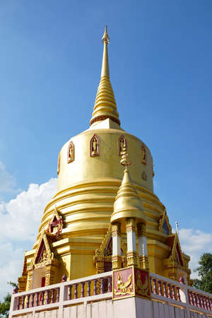 Golden Pagoda of Wat Laem, Samutprakarn,Thailand  - Buddhist templeの写真素材