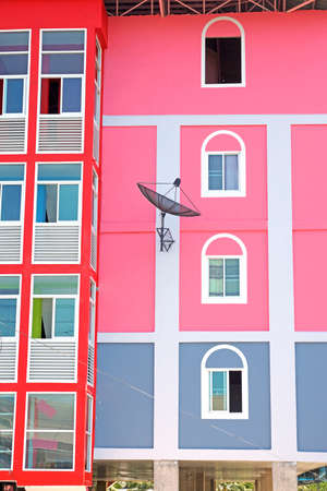 Colorful of residential facade for backgroundの写真素材