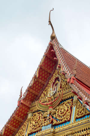 Thai style gable of Buddhist temple in Bangkok ,Thailand 