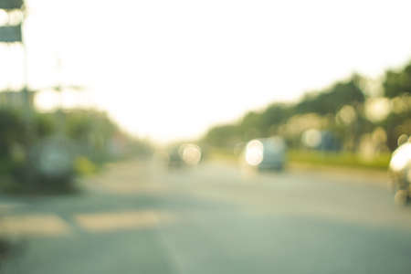 blurry road scene in evening for background usageの写真素材