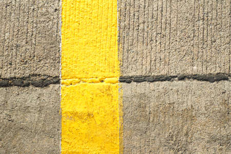 Concrete floor with traffic yellow lineの写真素材