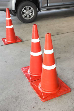Orange traffic reflective cone