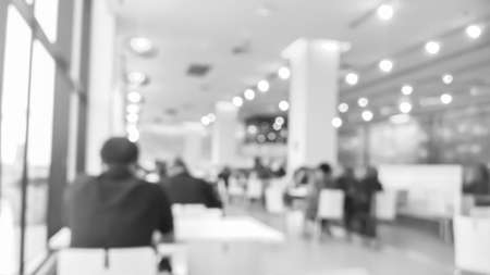 Abstract blurry scene of inside restaurant pub and bar - Black and White