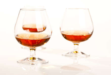 a few glasses of cognac, hard liquorの写真素材