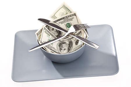 business series: some dollar bank notes in the bowl