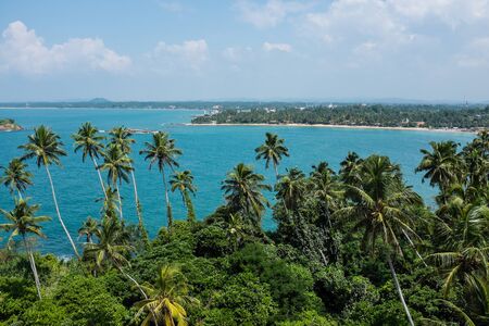 Indian ocean beach in Sri Lanka near Beruwalaの写真素材