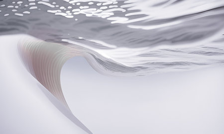 abstract wave background, 3d illustration, computer generated, soft focusの素材