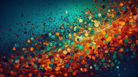 Abstract background with colorful circles and bokeh effect. 3d renderingの素材