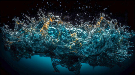 Abstract colorful water waves. fantasy fractal texture. digital art. 3D rendering.の素材