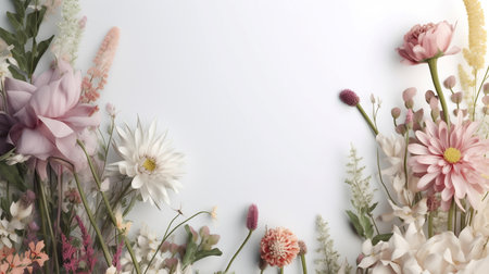 Flower bouquet on white background. Summer and spring concept.の素材