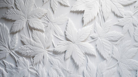 White paper leaves on white background. Background of white paper leaves.の素材