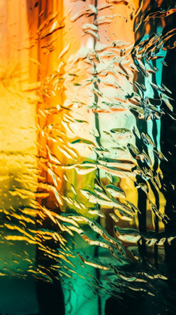 Abstract background. Drops of water on the glass. Colorful background.の素材