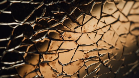 Broken glass texture background. Close up of broken glass with cracks.の素材