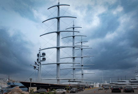 view of marina Zeas, Piraeus,Greeceの写真素材
