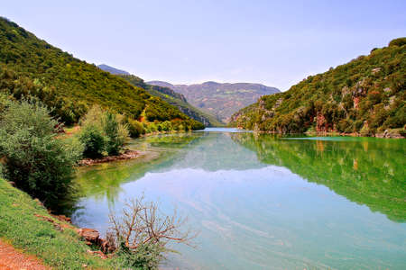 View of Lake and river Ladonas in Peloponesse, Greeceの写真素材