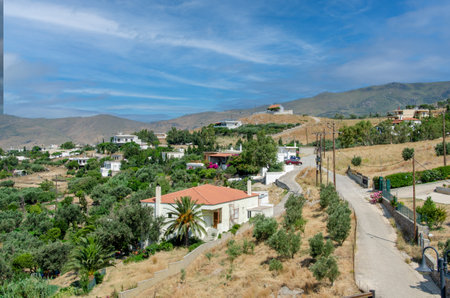 A village in the mountains of island evia. Karystos area.の写真素材