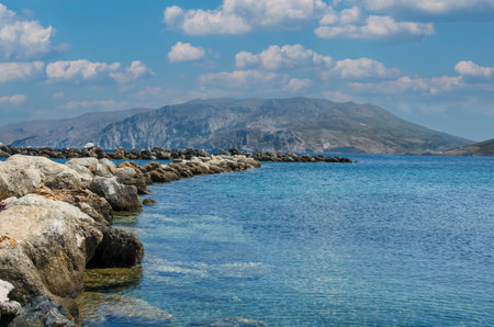 Landscape in Skyros island,Greece,View from the harborの写真素材
