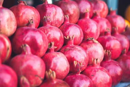 red pomegranate in the streetの写真素材