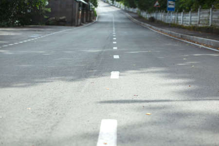 the empty highway asphalt roadの写真素材