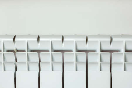 Battery for heating a room in whiteの写真素材