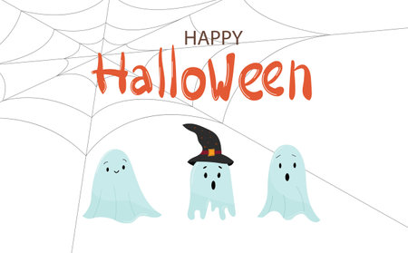 Happy halloween cute vector backgroundのイラスト素材