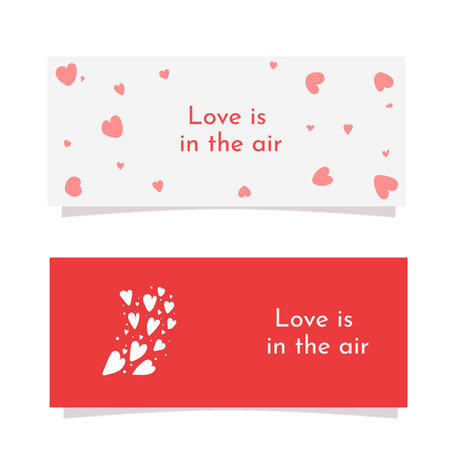 Hand drawn Valentines banner illustrationのイラスト素材