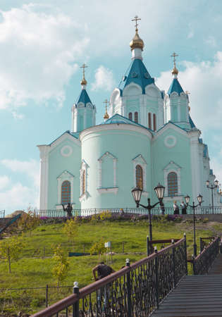 orthodox church  temple of blue colorの写真素材