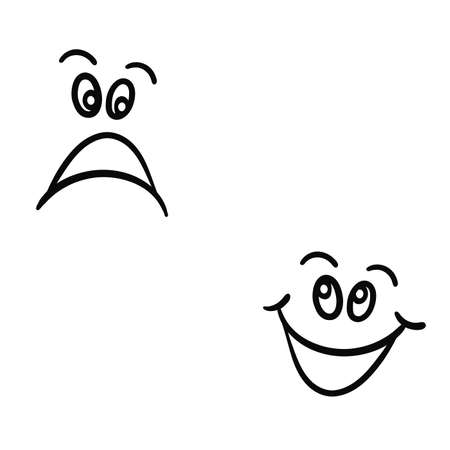 Cheerful caricature on a white background.Vectorのイラスト素材