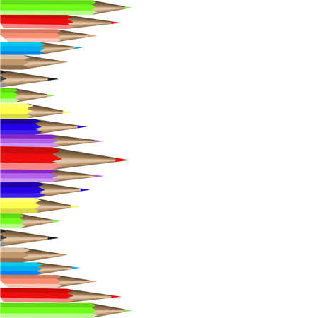 colored pencils on a white background.のイラスト素材