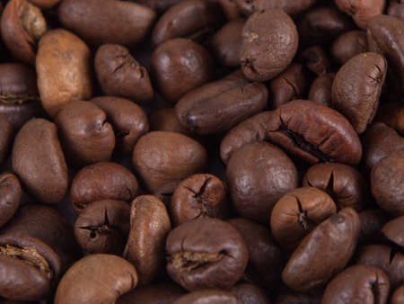 composition of coffee beans on a white backgroundの写真素材