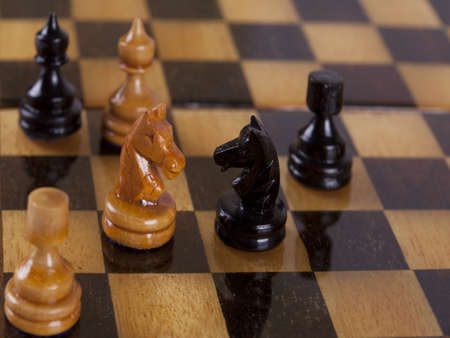 chess pieces on a chess boardの写真素材