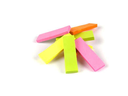 Office composition  Self-adhesive notes on a white backgroundの写真素材