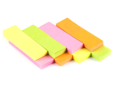 Office composition  Self-adhesive notes on a white backgroundの写真素材