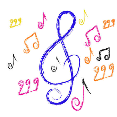 composition from music notes on a white background. Vectorの写真素材