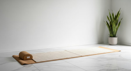 3d render of a tatami mat in a white roomの素材